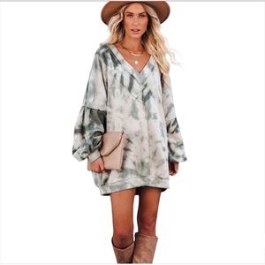 Linda Oversized Cotton Blend Tie Dye Pullover